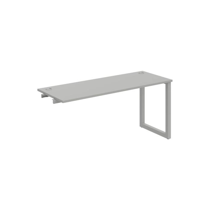 Pracovný stôl UNI O, k pozdĺ. reťazeniu, 160x75,5x60 cm, sivá/sivá