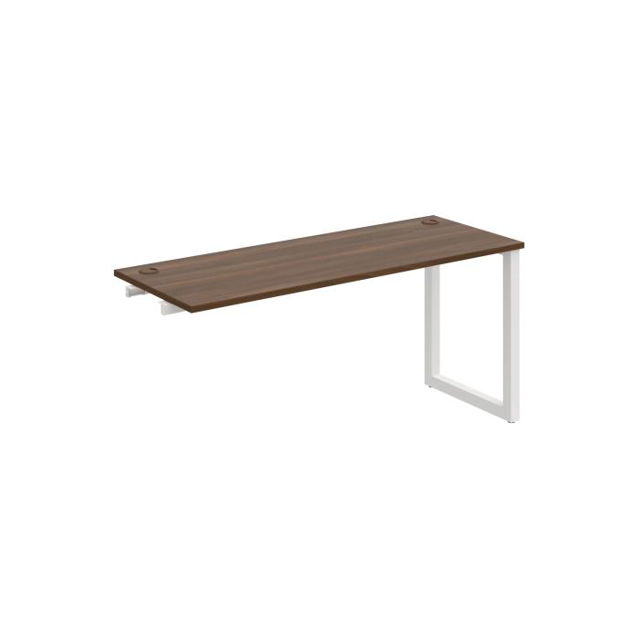 Pracovný stôl UNI O, k pozdĺ. reťazeniu, 160x75,5x60 cm, orech/biela