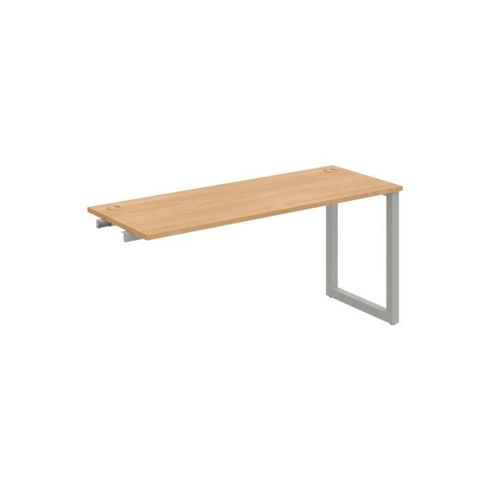 Pracovný stôl UNI O, k pozdĺ. reťazeniu, 160x75,5x60 cm, dub/sivá