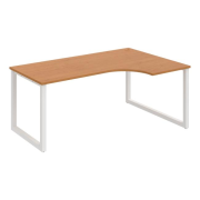 Pracovný stôl UNI O, ergo, ľavý, 180x75,5x120 cm, jelša/biela