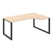 Pracovný stôl UNI O, ergo, ľavý, 180x75,5x120 cm, agát/čierna