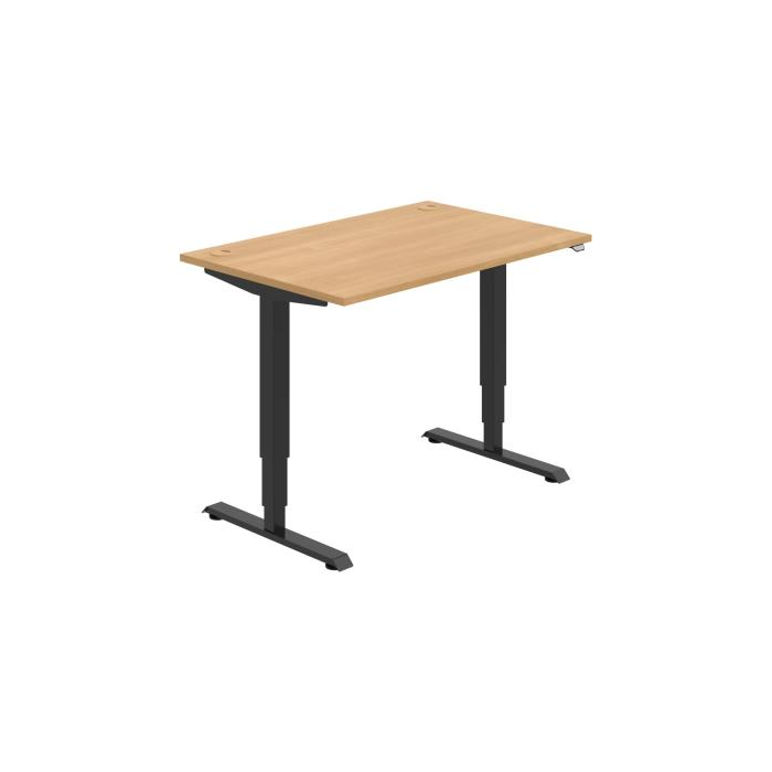 Pracovný stôl RUN, ZO, 3S, 120x64,5-130,5x80 cm, dub/čierna