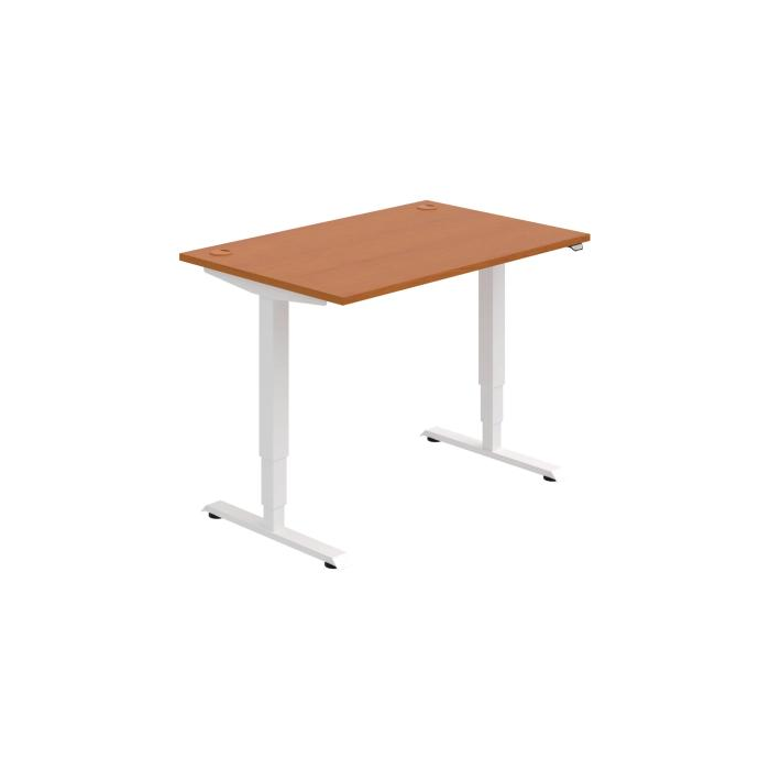 Pracovný stôl RUN, ZO, 3S, 120x64,5-130,5x80 cm, čerešňa/biela