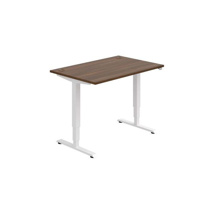 Pracovný stôl RUN, ZO, 3S, 120x64,5-130,5x80 cm, orech/biela