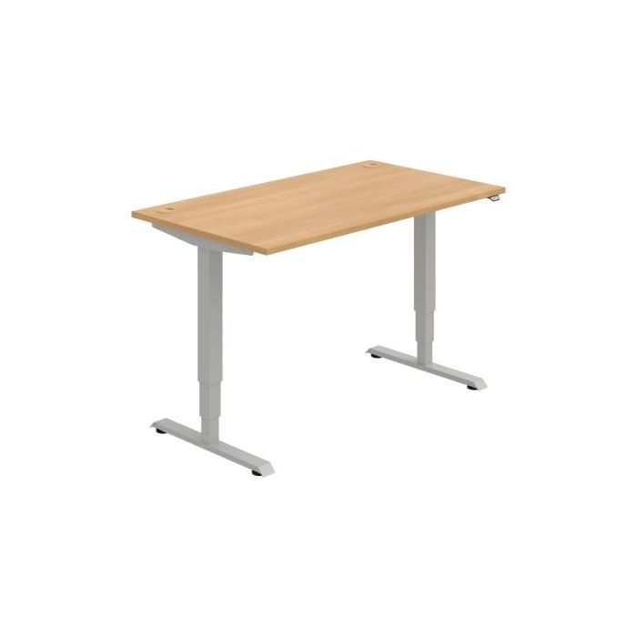 Pracovný stôl RUN, ZO, 3S, 140x64,5-130,5x80 cm, dub/sivá