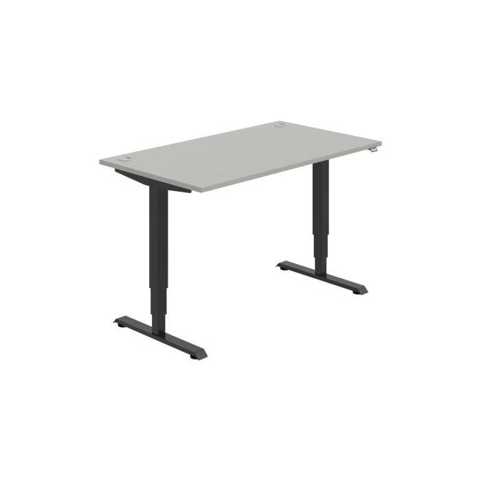 Pracovný stôl RUN, ZO, 3S, 140x64,5-130,5x80 cm, sivá/čierna