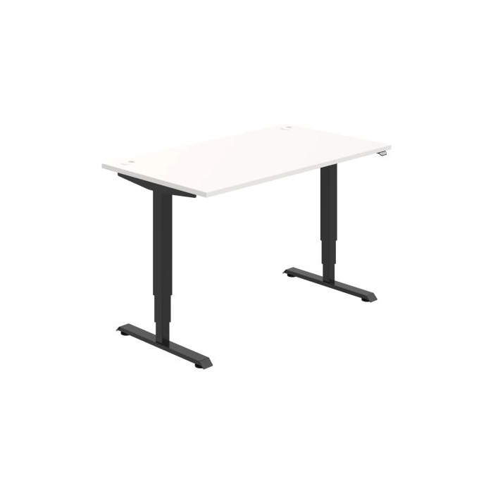 Pracovný stôl RUN, ZO, 3S, 140x64,5-130,5x80 cm, biela/čierna