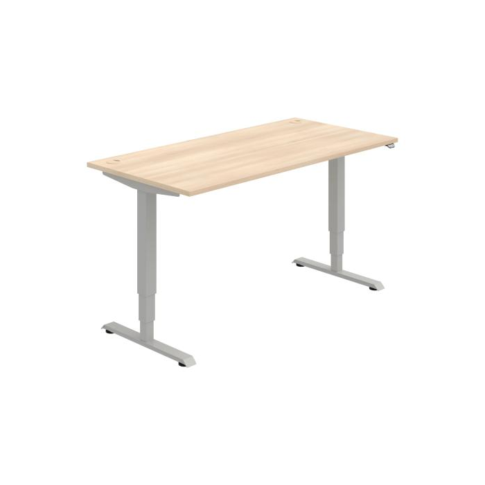 Pracovný stôl RUN, ZO, 3S, 160x64,5-130,5x80 cm, agát/sivá