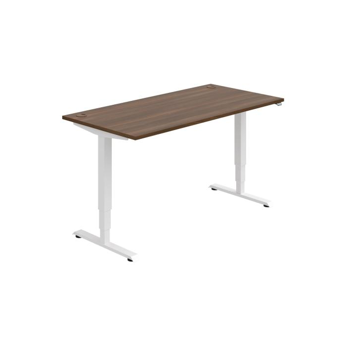 Pracovný stôl RUN, ZO, 3S, 160x64,5-130,5x80 cm, orech/biela