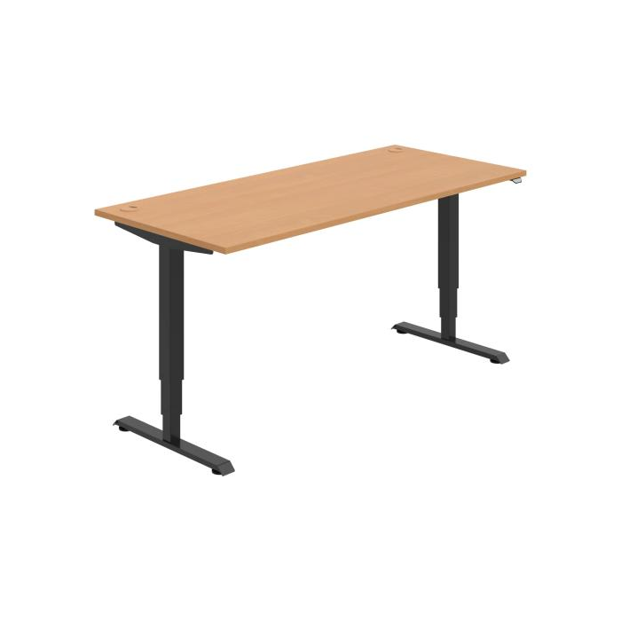 Pracovný stôl RUN, ZO, 3S, 180x64,5-130,5x80 cm, buk/čierna
