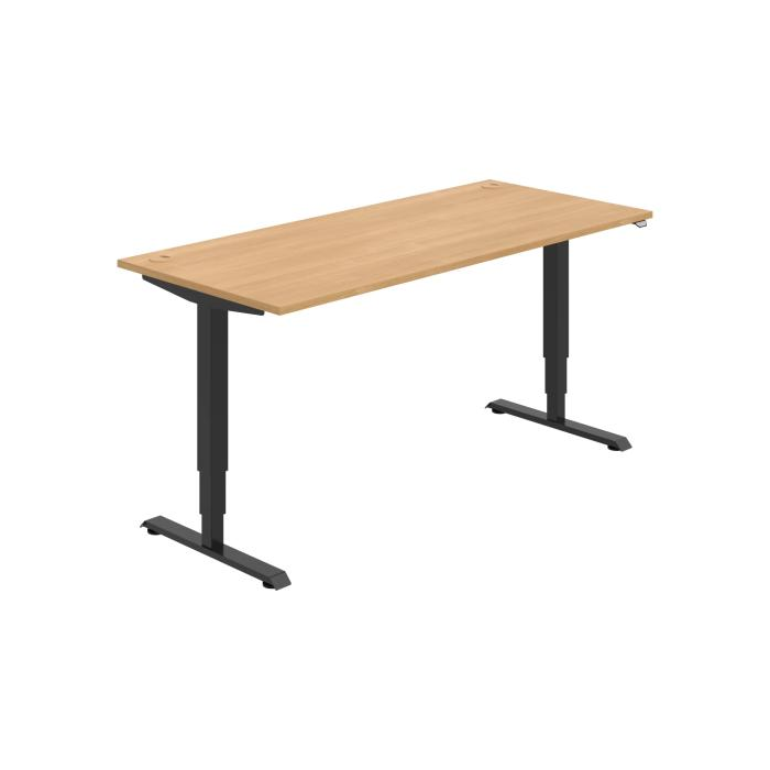 Pracovný stôl RUN, ZO, 3S, 180x64,5-130,5x80 cm, dub/čierna