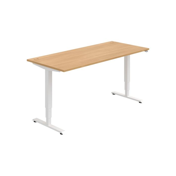 Pracovný stôl RUN, ZO, 3S, 180x64,5-130,5x80 cm, dub/biela
