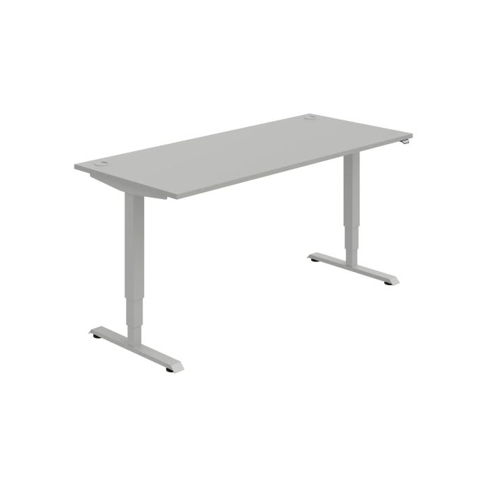 Pracovný stôl RUN, ZO, 3S, 180x64,5-130,5x80 cm, sivá/sivá
