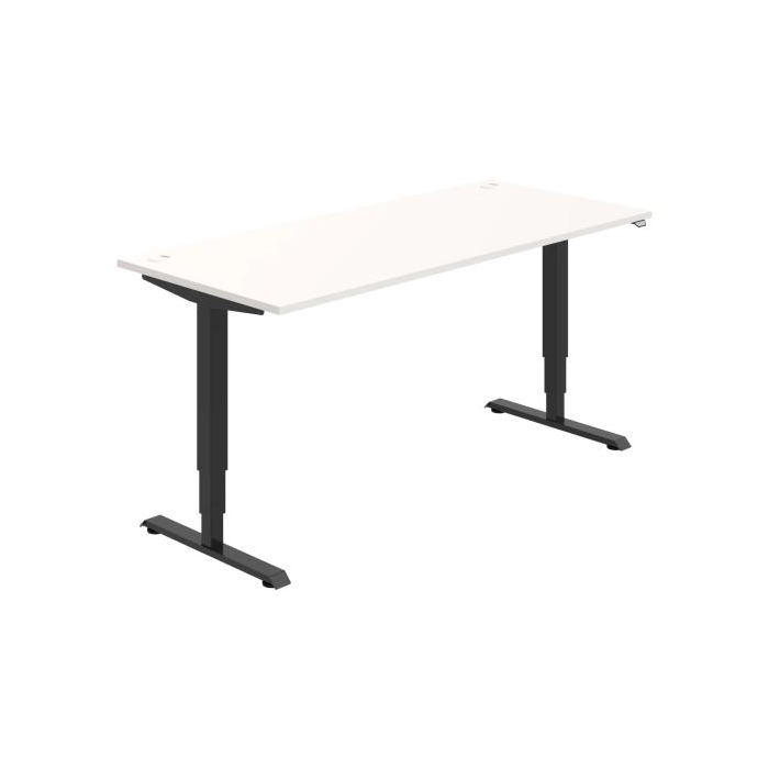 Pracovný stôl RUN, ZO, 3S, 180x64,5-130,5x80 cm, biela/čierna