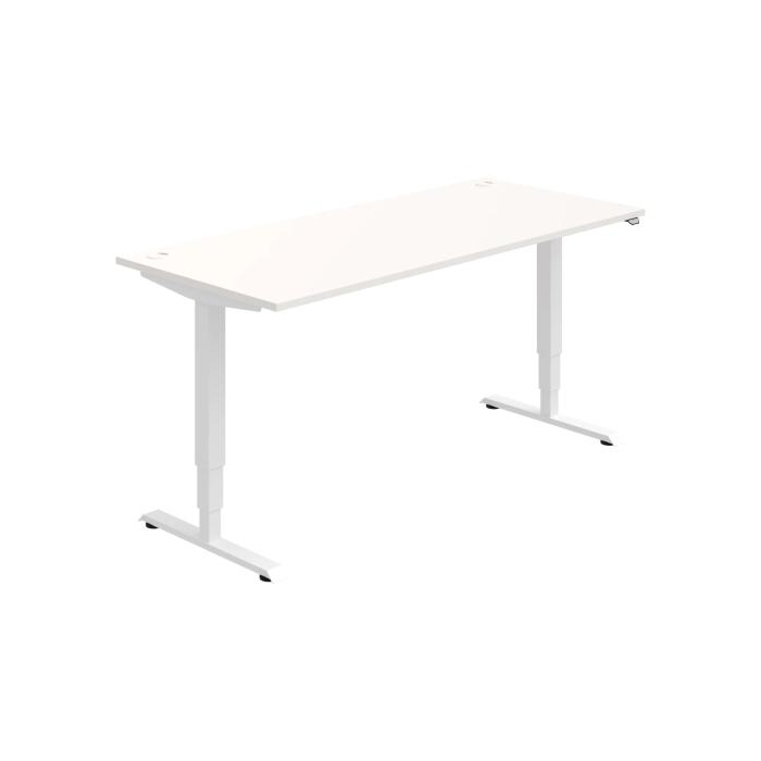 Pracovný stôl RUN, ZO, 3S, 180x64,5-130,5x80 cm, biela/biela