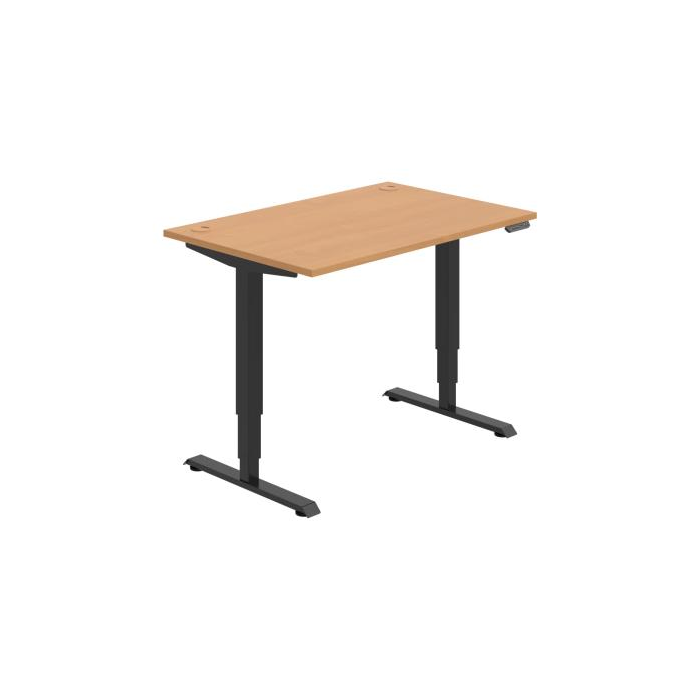 Pracovný stôl RUN, PO, 3S, 120x64,5-130,5x80 cm, buk/čierna