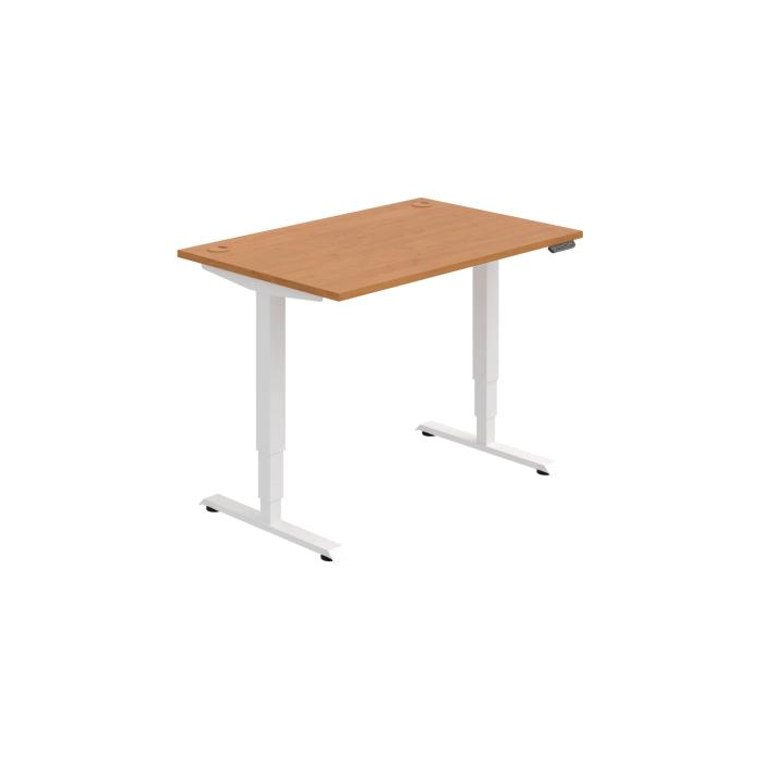 Pracovný stôl RUN, PO, 3S, 120x64,5-130,5x80 cm, jelša/biela