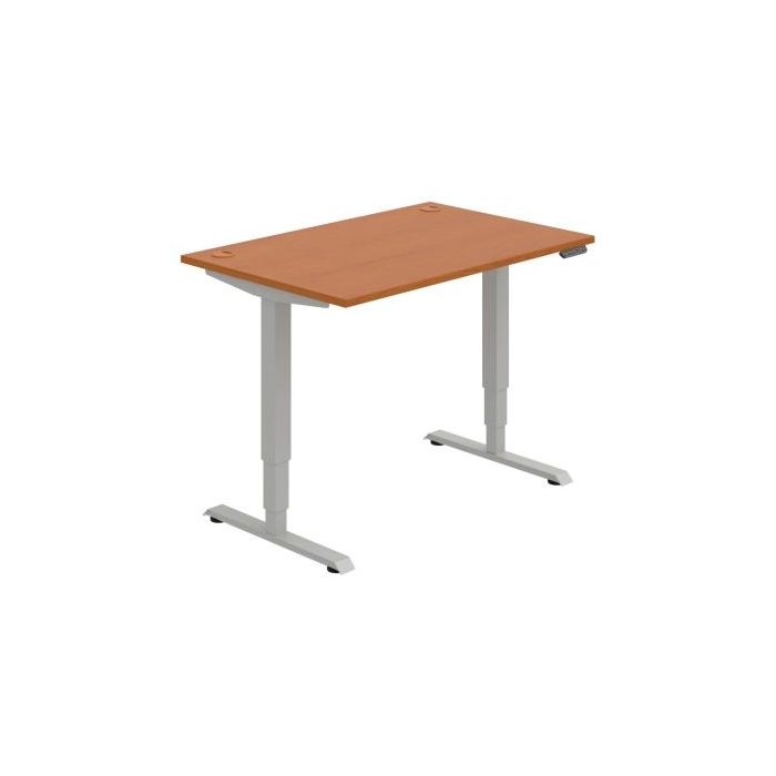 Pracovný stôl RUN, PO, 3S, 120x64,5-130,5x80 cm, čerešňa/sivá