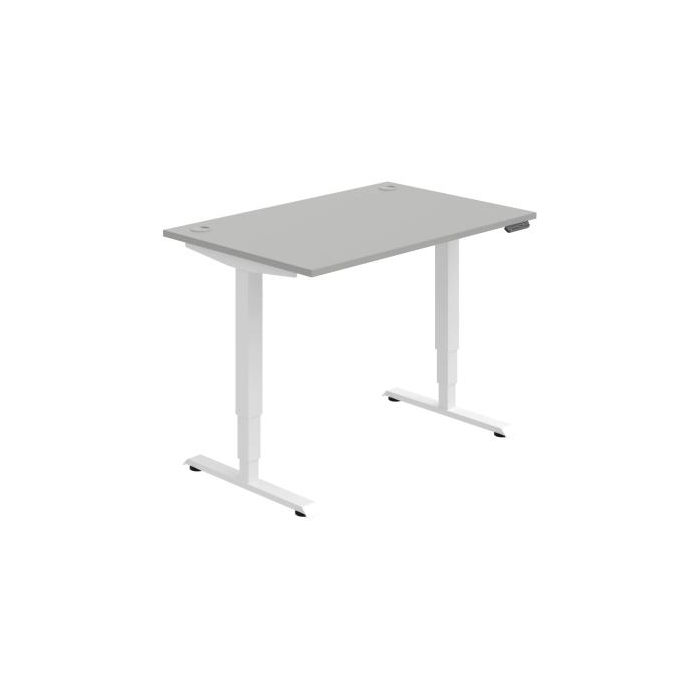 Pracovný stôl RUN, PO, 3S, 120x64,5-130,5x80 cm, sivá/biela