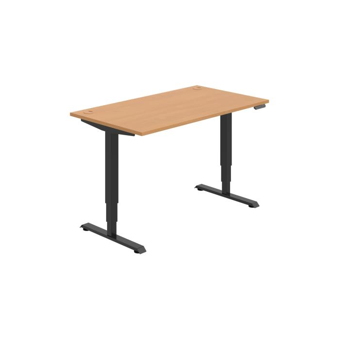 Pracovný stôl RUN, PO, 3S, 140x64,5-130,5x80 cm, buk/čierna