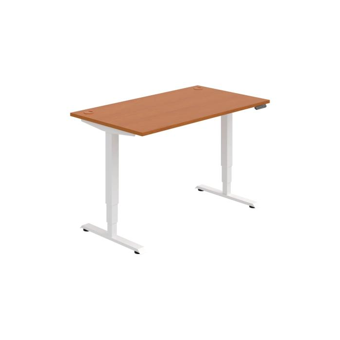 Pracovný stôl RUN, PO, 3S, 140x64,5-130,5x80 cm, čerešňa/biela