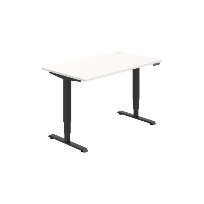 Pracovný stôl RUN, PO, 3S, 140x64,5-130,5x80 cm, biela/čierna
