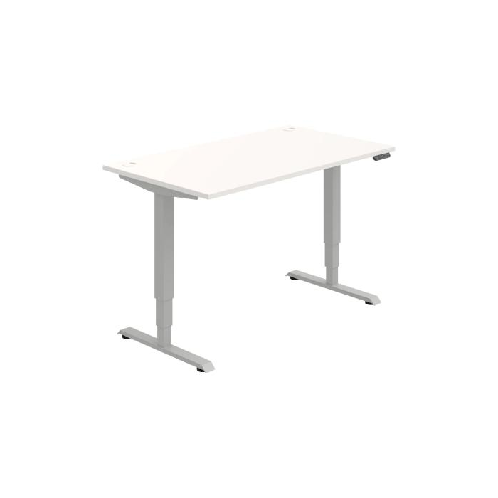 Pracovný stôl RUN, PO, 3S, 140x64,5-130,5x80 cm, biela/sivá