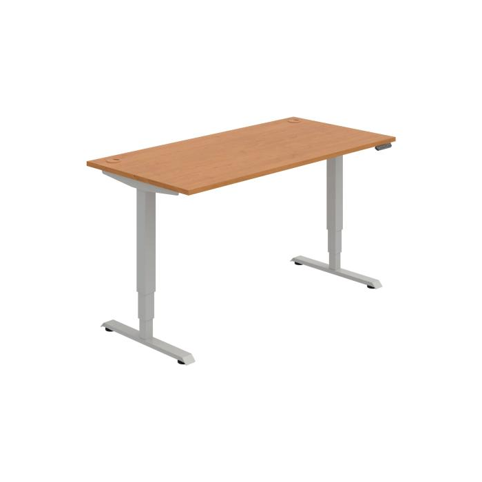 Pracovný stôl RUN, PO, 3S, 160x64,5-130,5x80 cm, jelša/sivá