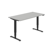Pracovný stôl RUN, PO, 3S, 160x64,5-130,5x80 cm, sivá/čierna