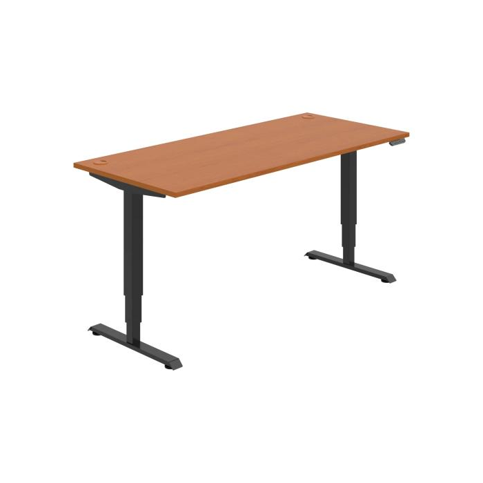 Pracovný stôl RUN, PO, 3S, 180x64,5-130,5x80 cm, čerešňa/čierna