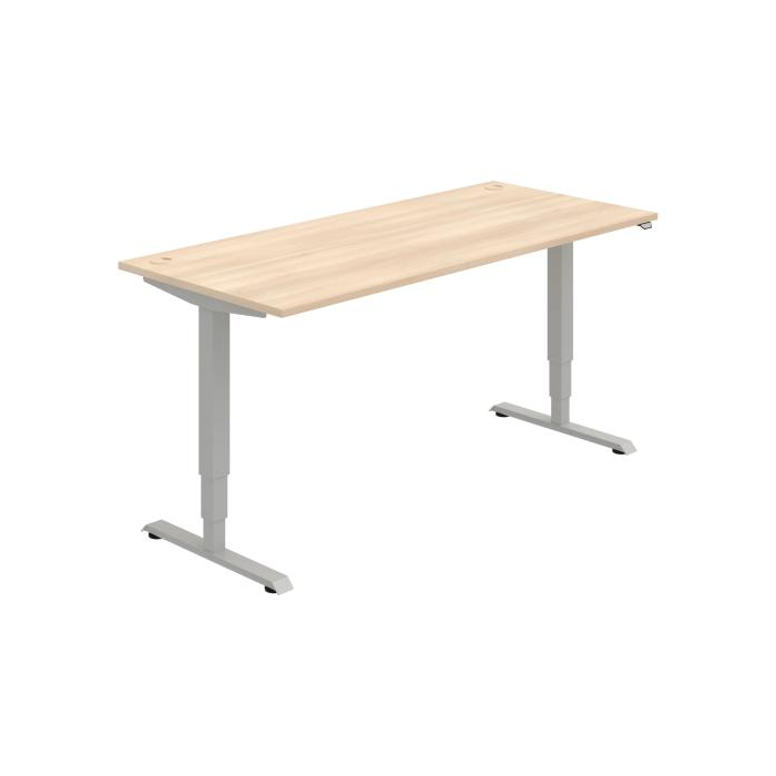 Pracovný stôl RUN, ZO, 3S, 180x64,5-130,5x80 cm, agát/sivá