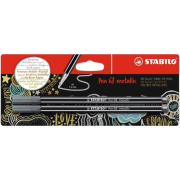 Popisovač STABILO Pen 68 2ks v blistri metalic strieborná