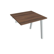 Pracovný stôl UNI A, k pozdĺ. reťazeniu, 80x75,5x80 cm, orech/sivá