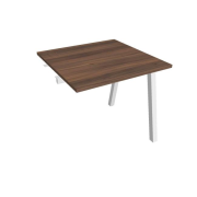 Pracovný stôl UNI A, k pozdĺ. reťazeniu, 80x75,5x80 cm, orech/biela