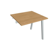 Pracovný stôl UNI A, k pozdĺ. reťazeniu, 80x75,5x80 cm, dub/sivá