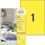 Etikety farebné 210x297mm Avery A4 100 hárkov žlté