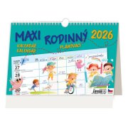Stolový kalendár riadkový 24x16 cm - MAXI RODINNÝ plánovací 2026