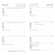 Diár Gommato týždenný vreckový červený 2026