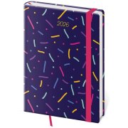 Diár Vario týždenný A5 14,5x20,5 cm s gumičkou Sprinkles 2026