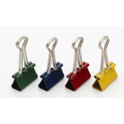 Klipy na dokumenty 19mm farebné 12ks