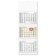 Nástenný kalendár 3-mesačný špirálový - Biely 2026