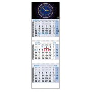 Plánovací kalendár KLASIK 3-mesačný modrý s hodinkami