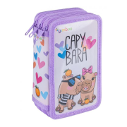 Peračník GIMBOO 3-zipsový plný, Capybara, fialový