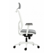 Kancelárska stolička Omnia White, PDH+ podrúčky, svetlo sivá